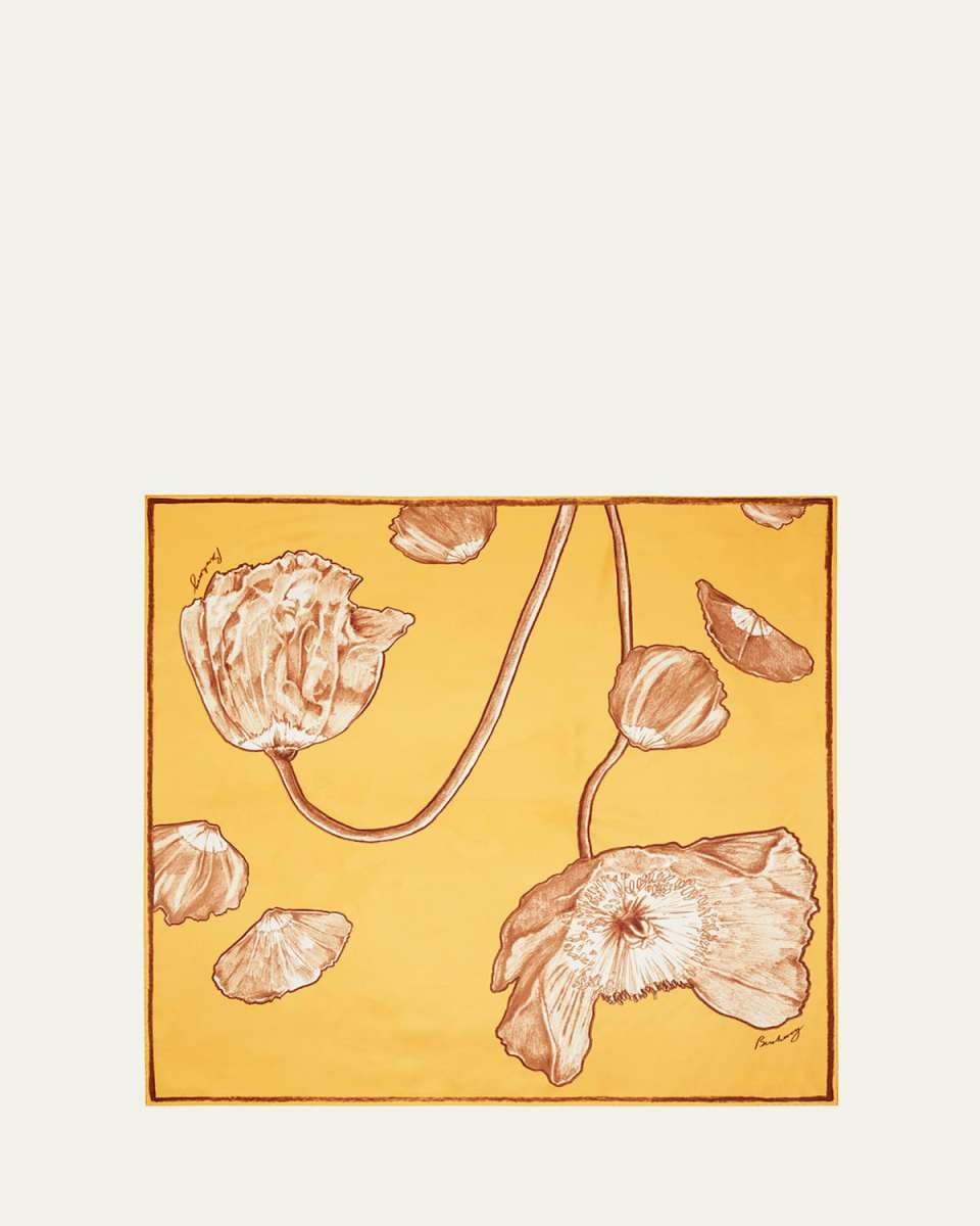 Poppy Printed Silk Scarf